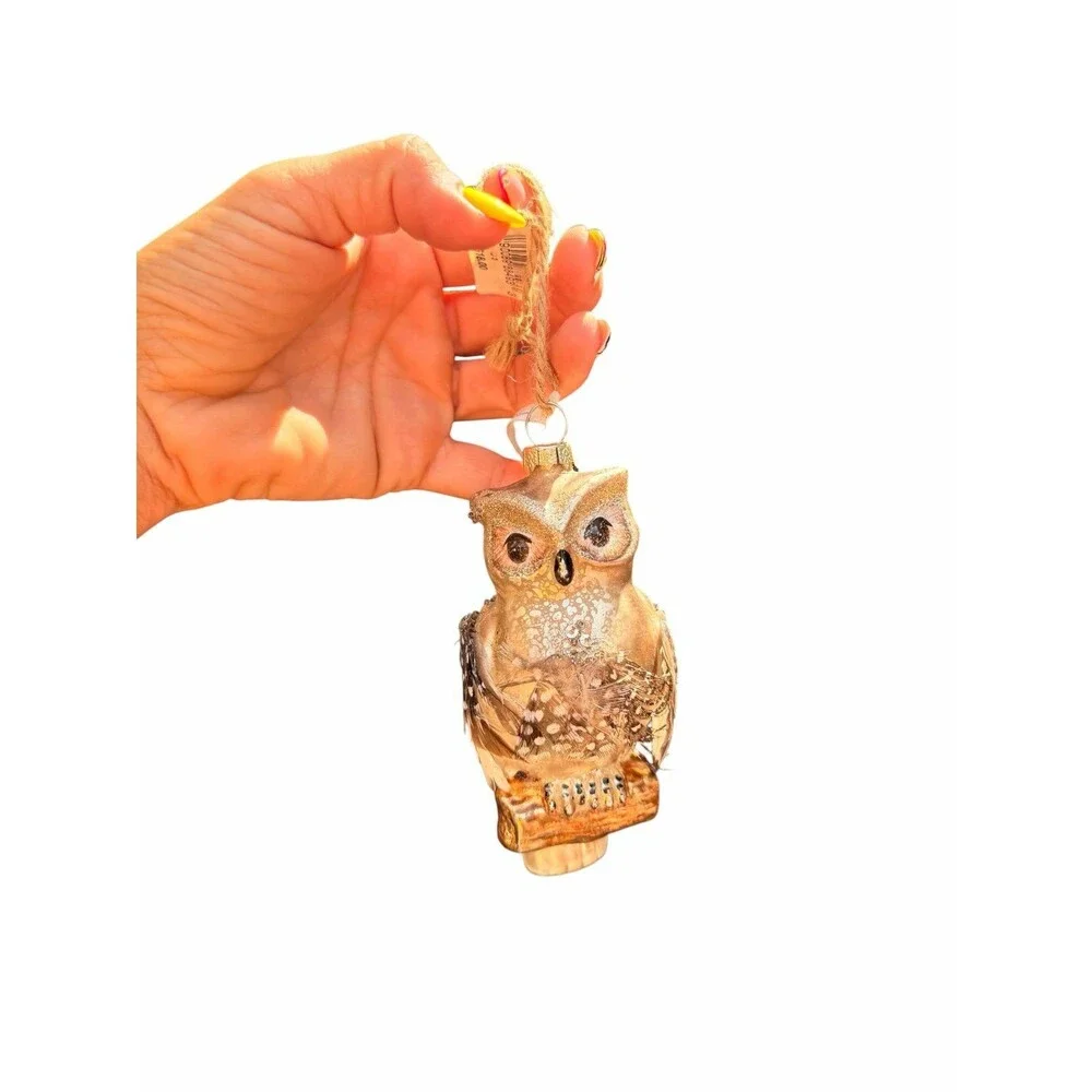 Bloomingdale’s glass owl Christmas tree ornament